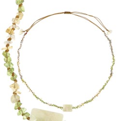 Collier glamour Béryl mix citrine péridot