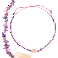 Collection colliers glamour de vanessa simon Béryl améthyste